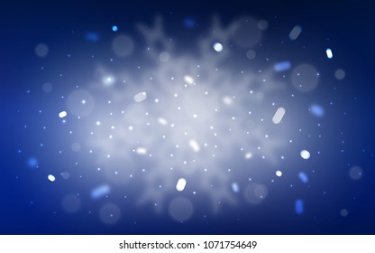Vector pattern with christmas snowflakes. Snow on blurred abstract background with gradient. The template can be used as a new year background.
