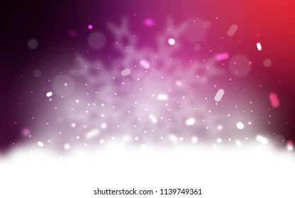 Vector pattern with christmas snowflakes. Snow on blurred abstract background with gradient. The pattern can be used for new year leaflets.