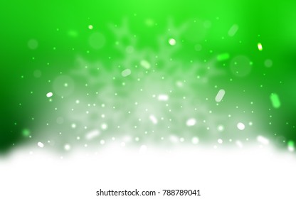Vector pattern with christmas snowflakes. Snow on blurred abstract background with gradient. New year design for your ad, poster, banner.