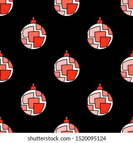 Vector pattern, Christmas toys, New Year, Christmas.