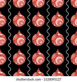 Vector pattern, Christmas toys, New Year, Christmas.