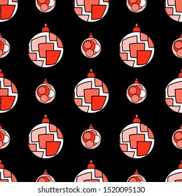 Vector pattern, Christmas toys, New Year, Christmas.