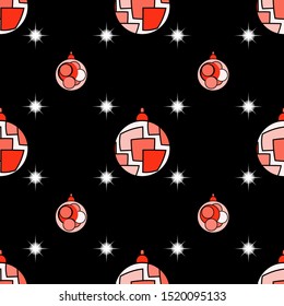 Vector pattern, Christmas toys, New Year, Christmas.