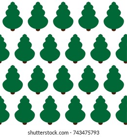 Vector pattern with christmas trees on the white background