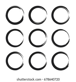 Vector pattern with circle. Black and white texture.