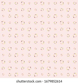 Vector pattern of circles made up of small colorful pastel circles