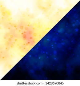 Vector pattern with circles, stars. Abstract illustration with colorful shapes of circles, stars. Design for textile, fabric, wallpapers.