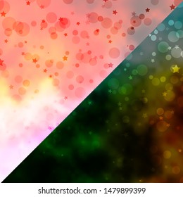 Vector pattern with circles, stars. Abstract design in gradient style with bubbles, stars. Design for wallpaper, fabric makers.