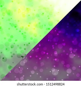 Vector pattern with circles, stars. Abstract design in gradient style with bubbles, stars. Design for textile, fabric, wallpapers.