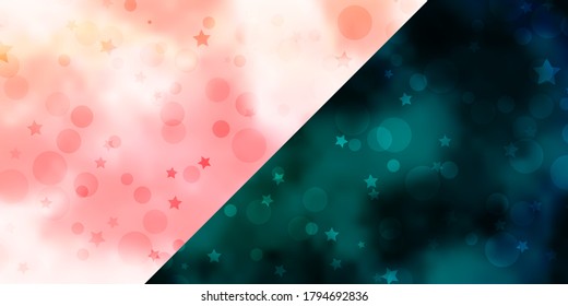 Vector pattern with circles, stars. Abstract illustration with colorful shapes of circles, stars. Texture for window blinds, curtains.