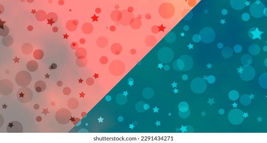 Vector pattern with circles, stars. Abstract design in gradient style with bubbles, stars. Texture for window blinds, curtains.