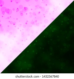 Vector pattern with circles, stars. Colorful disks, stars on simple gradient background. Design for textile, fabric, wallpapers.
