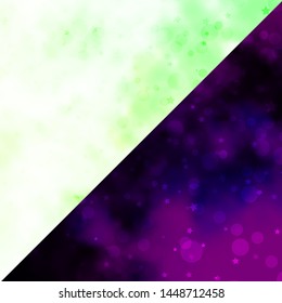 Vector pattern with circles, stars. Colorful disks, stars on simple gradient background. Design for wallpaper, fabric makers.