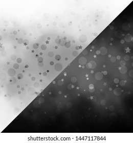 Vector pattern with circles, stars. Illustration with set of colorful abstract spheres, stars. Texture for window blinds, curtains.