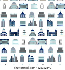 Vector pattern with city constructor.Vector illustration of buildings made in cartoon style. Colorful template for business card poster and banner. Big  collection in classical and modern styles.