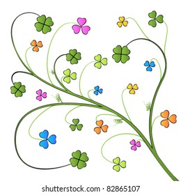 Vector pattern with clover leaves