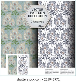 Vector pattern collection that includes 2 swatches for decoration and design