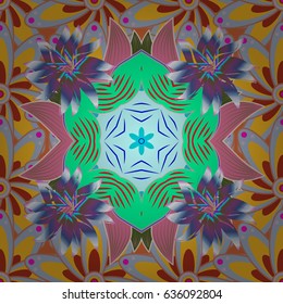 Vector pattern. Colored mandala. Abstract luxury ornate bright texture. Decoration cover invitation for holiday. Brilliant ornament background for designs.