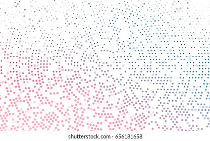 Vector pattern with colored spheres. Geometric sample of repeating circles on white background in halftone style.