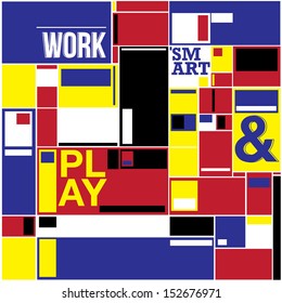 vector pattern colorful blocks with text