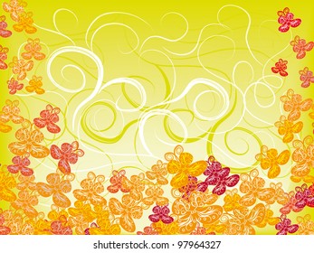 vector pattern with colorful butterflies. Illustration