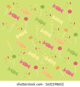 vector pattern with colorful candy. Candy for party