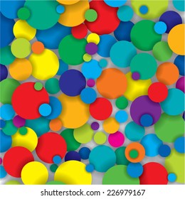 vector pattern of colorful circles with shadows