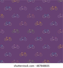 vector pattern of colorful city bikes