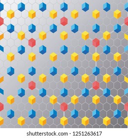 Vector pattern. Colorful cubes.