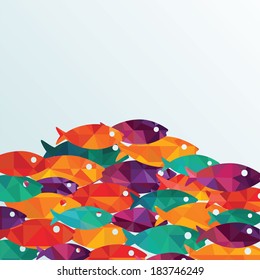 vector pattern with colorful fishes