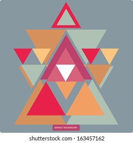 Vector pattern with colorful geometric shapes, triangles.Colorful backdrop, background pattern, retro style banner.