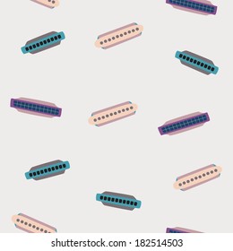 vector pattern of colorful harmonicas