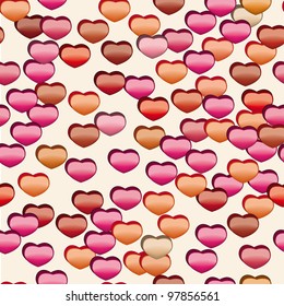 vector pattern with colorful hearts. Illustration