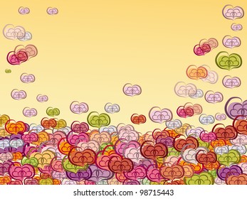 vector pattern with colorful hearts. Illustration