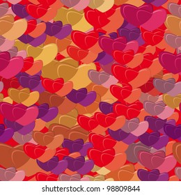 vector pattern with colorful hearts. Illustration