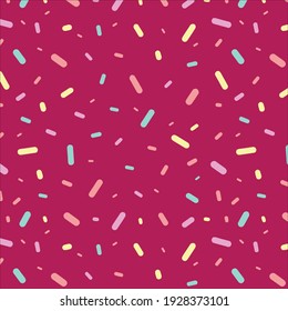 Vector pattern with colorful sprinkles. Donut glaze background