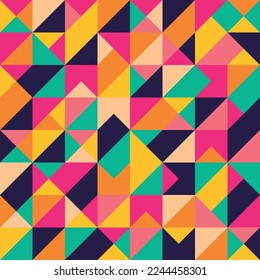 Vector pattern of colorful triangles. Abstract pattern. Poster, background, wallpaper, mosaic