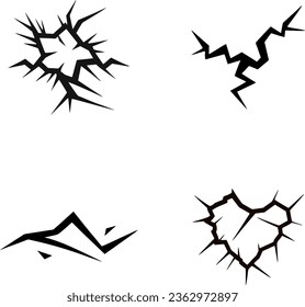 vector pattern of cracks in the ground, isolated background