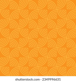 Vector pattern created by many orange curve lines in background