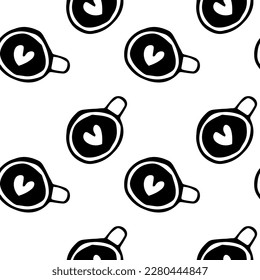vector pattern of a cup heart of cinnamon