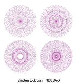 Vector pattern for currency, certificate or diplomas, decorative elements