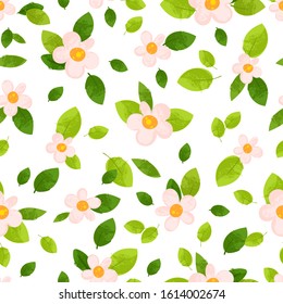Vector pattern with cute flowers. Vector seamless pattern. Perfect for fabric, wallpaper, textile, wrapping paper