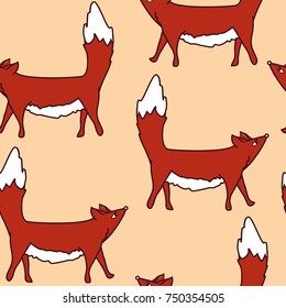 Vector pattern with cute foxes. Kids illustration.