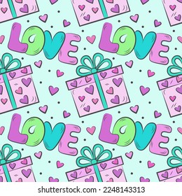 Vector pattern of cute illustrations for Valentine's Day, wedding, for websites and interfaces, mobile applications, postcards, wrapping paper, advertising.Vector pattern