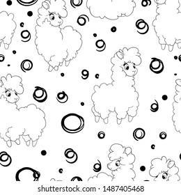 Vector pattern with cute llama. Perfect for fabric, wallpaper, wrapping paper or nursery decor.