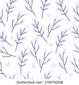 Vector pattern with cute modern flowers