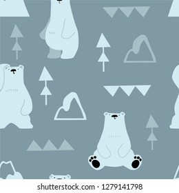 Vector pattern of cute polar bear illustration_2. Eps 10.
