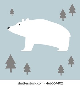 Vector pattern with cute polar bear