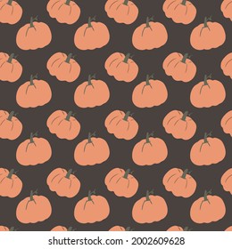 Vector pattern with a cute pumpkin for Halloween in a cartoon style for children's textiles