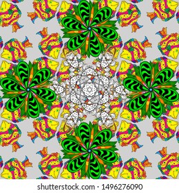 Vector pattern. Decoration cover invitation for holiday. Abstract luxury ornate bright texture. Brilliant ornament background for designs. Colored mandala.